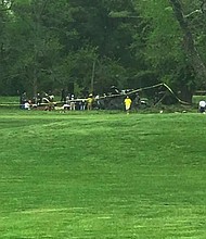 A UH-60 Blackhawk helicopter with three crew members on board experienced a hard landing April 17th, 2017, crashing in Leonardtown, Maryland.