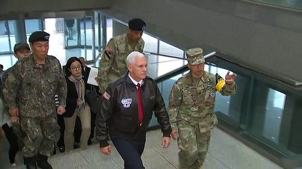 U.S. Vice President Mike Pence visits the Korean Demilitarized Zone.