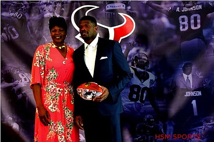 Andre Johnson with his mother