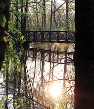 Pump House pedestrian bridge in the West End //