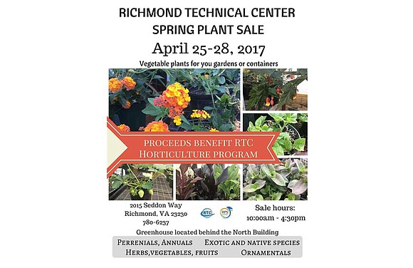 The Richmond Technical Center is having a four-day spring plant sale to benefit its horticulture program.