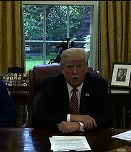 During a video call with NASA astronauts Monday, President Donald Trump joked that he wouldn't want to re-use human urine as drinking water -- a practice common in US spaceflight.