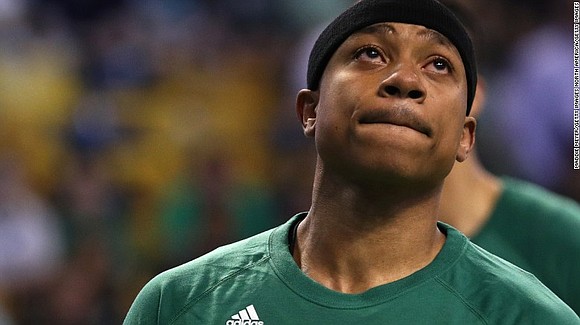 Isaiah Thomas' shoulders heaved. He sat on the Boston Celtics sideline at TD Garden, sobbing.
