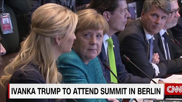 Ivanka Trump defended her father at a women's panel in Berlin Tuesday after attendees hissed when she attempted to champion …