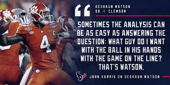 On Thursday night, the Texans surprised everyone when they traded up to No. 12 to select quarterback Deshaun Watson. From …
