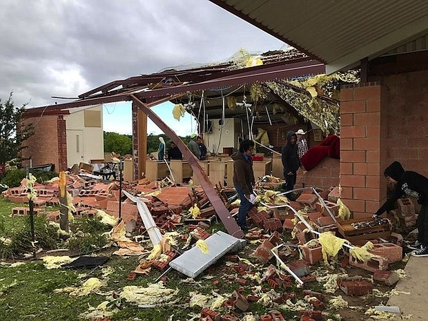 Church destroyed by tornado in Emory, TX.