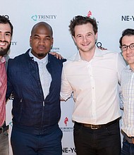 Ne-Yo with the Holberton founders Sylvain Kalache and Julien Barbier and Trinity Partner Dan Scholnick Holberton School