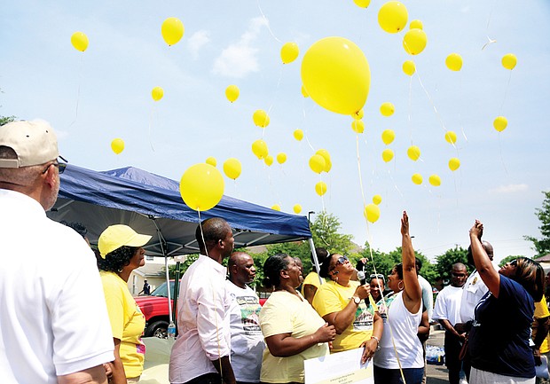For the missing //
Yellow balloons are released to remember nearly three dozen people from the Richmond area who have been reported missing and whose whereabouts are unknown. The release came at the first “Bring Our Missing Children Home” event hosted last Saturday by the mother of a 21-year-old who has disappeared without a trace. Location: New Life Deliverance Tabernacle in South Side.