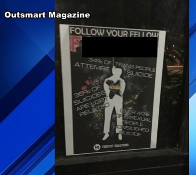 A flier recently posted at a Houston bus stop used a slur and statistics to encourage gay people to commit …