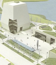 Models show the planned design of the 200,000-square-foot Obama Presidential Center, which is scheduled to open in 2021 in Chicago’s Jackson Park on Lake Michigan. The center will have three buildings — a multistory museum and two single story structures to contain a library and a forum. 
