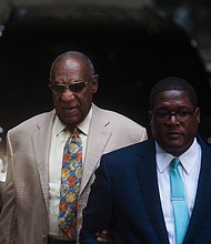 Cosby's walk into the courthouse this morning on May 22, 2017, during his jury selection for his criminal trial