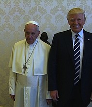 President Donald Trump meets with Pope Francis at the vatican on Wednesday, May 24, 2017.