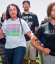 Black Lives Matter founders (left to right) Opal Tometi, Alicia Garza, Patrisse Cullors. (Photo by Ben Baker/Redux)