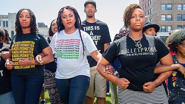 Black Lives Matter founders (left to right) Opal Tometi, Alicia Garza, Patrisse Cullors. (Photo by Ben Baker/Redux)