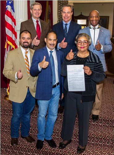  Clockwise from the top left: Chair of the House Committee on Homeland Security and Public Safety Phil King, Texas House Speaker Joe Straus, Chair of the House Committee on Corrections James White, Chairwoman of the House Committee on Local and Consent Calendars and author of SB 30 Senfronia Thompson, Chair of the House Committee on County Affairs and author of the Sandra Bland Act Garnet Coleman, and Chair of the House Committee on Criminal Jurisprudence Joe Moody. 

