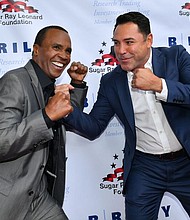 Sugar Ray Leonard and Oscar De La Hoya/Photo Credit: Matt Winkelmeyer / Getty Images for Sugar Ray Leonard Foundation