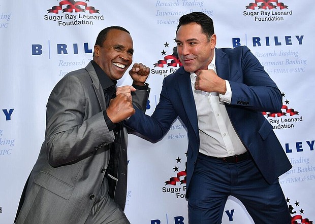 Sugar Ray Leonard and Oscar De La Hoya/Photo Credit: Matt Winkelmeyer / Getty Images for Sugar Ray Leonard Foundation