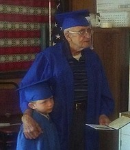 Milton Mockerman, 89, received an honorary diploma from the school and participated in its graduation ceremony in Kalkaska, Michigan, fulfilling his lifelong dream of earning a high school degree -- 71 years later than expected./Credit:	Courtesy Mark Milton