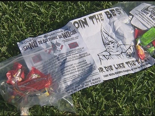 Residents in Texas City thought they were just getting a sweet gift when plastic bags filled with candy and American …
