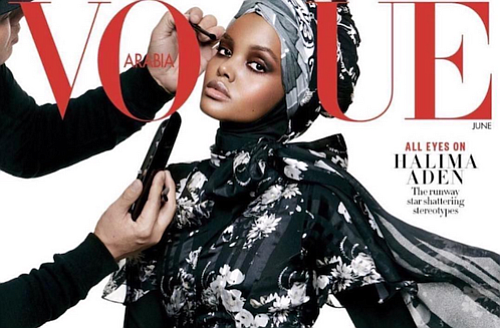 Halima Aden covers Vogue Arabia (photo via colorlines.com)