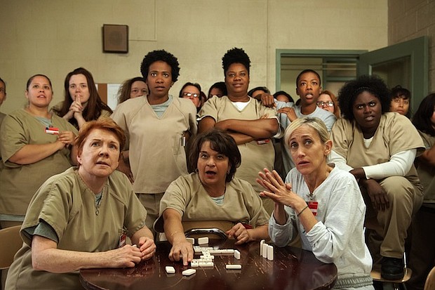 Members of the cast of Netflix's "Orange is the New Black" appear in this photograph.
