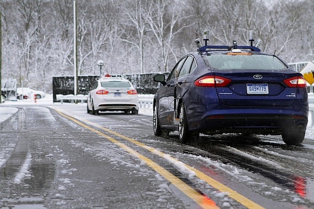 	Ford's self-driving cars use 3D maps to navigate snowy roads.