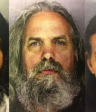 	Lee Kaplan (pictured in the middle) was found guilty on 17 charges including child rape, statutory sexual assault, and indecent assault, the Bucks County district attorney said. The parents, Daniel Stoltzfus (left) and Savilla Stoltzfus (right), entered pleas to felony child endangerment charges in April. Full Credit: Bucks County Correctional Facility

