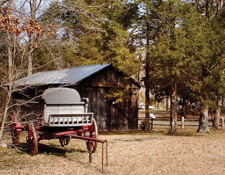A wagon donated to the historical site in Goochland County sits outside the third and last Jackson Blacksmith Shop that was built in 1932. The original shop was constructed by Henry Jackson in 1880.