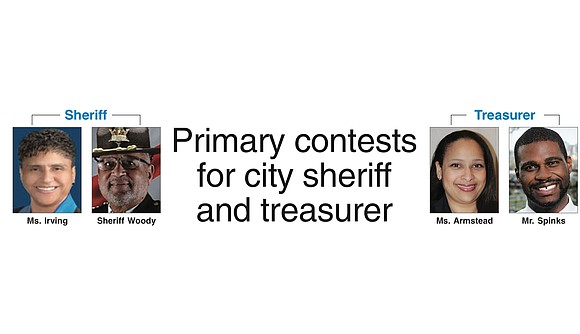 Races for Richmond sheriff and city treasurer essentially will be decided next Tuesday, June 13. With no Republican competition, the ...