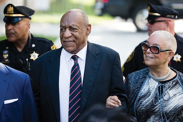 
Bill Cosby is accompanied by his wife, Camille, to the Montgomery County Courthouse in Norristown, Pa., during one of the final days of his criminal trial on sexual assault charges.