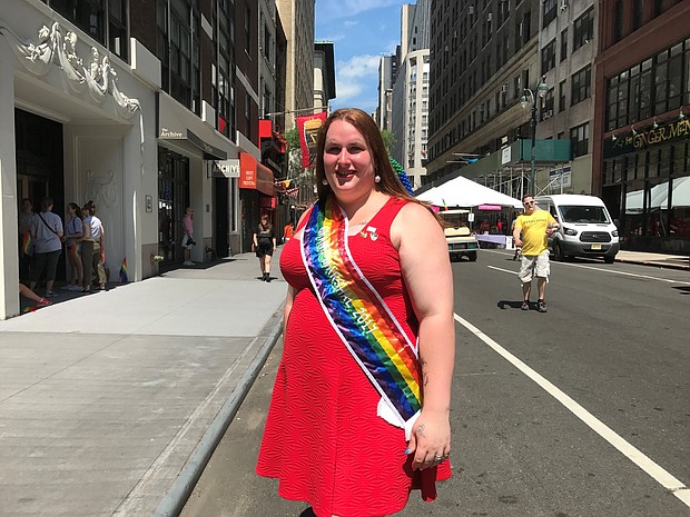 Brooke Guinan, a transgender woman and FDNY firefighter, was an NYC Pride Parade grand marshal.