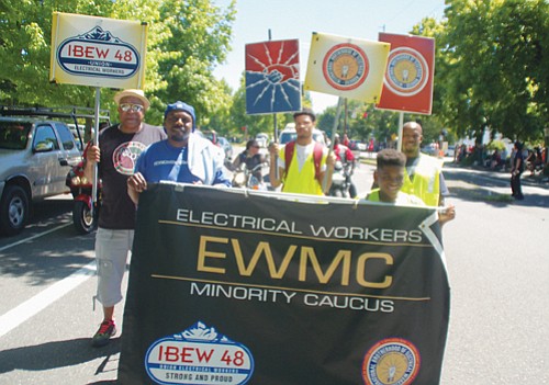 Electrical workers from IBEW Local 48 promote diversity in the trades.