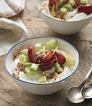 Savory Yogurt with Grape and Cucumber Salad