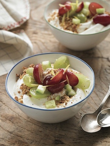 Savory Yogurt with Grape and Cucumber Salad