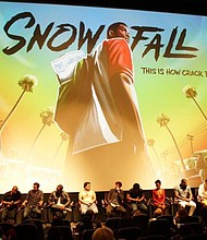 The cast and creators during their Q&A session hosted by Rocsi Diaz in Los Angeles