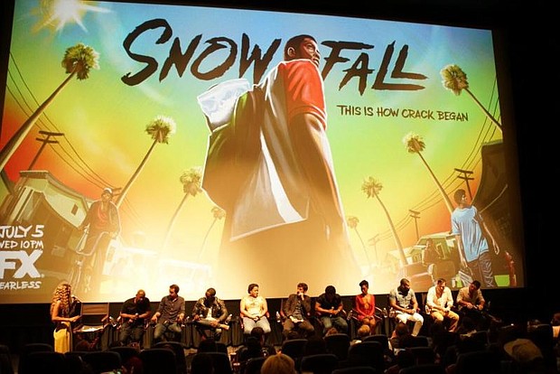 The cast and creators during their Q&A session hosted by Rocsi Diaz in Los Angeles