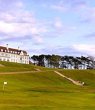 While his father runs the US, Donald Trump's son Eric has been busy launching the new "King Robert the Bruce" golf course at the Trump Turnberry resort in Scotland.