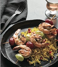 Zahtar Shrimp and Grape Kabobs