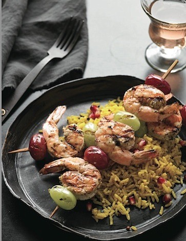 Zahtar Shrimp and Grape Kabobs