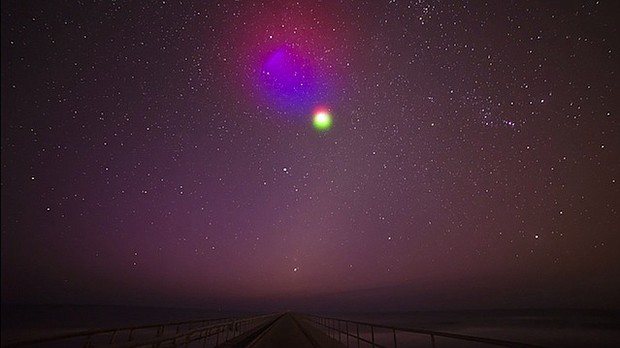 A long exposure of the night sky at the Wallops Flight Facility on Chincoteague Island, Virginia.