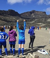 The squad of 30 footballers representing 20 nationalities, who included retired US international Lori Lindsey and former England midfielder Rachel Unitt, completed a 11-a-side match at nearly 19,000 feet playing a 90-minute football match on Mount Kilimanjaro, an altitude never attempted before.