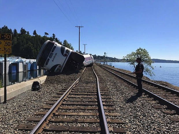 An Amtrak train derailed in Tacoma, Washington, Sunday afternoon. Authorities say four cars derailed, minor injuries.