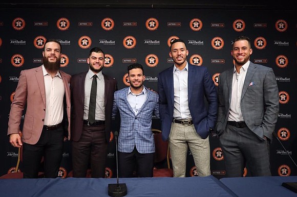 Major League Baseball announced tonight that second baseman Jose Altuve, shortstop Carlos Correa, outfielder George Springer, left-handed pitcher Dallas Keuchel …