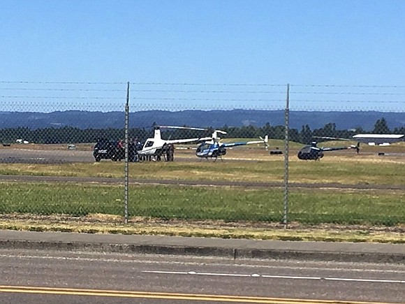 Police in Oregon fatally shot a man who attempted to steal a helicopter from a private air hangar at an …