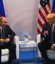 President Donald Trump and Russian President Vladimir Putin began their first official meeting after 4 p.m. local time. They spoke briefly to reporters before starting a closed discussion.