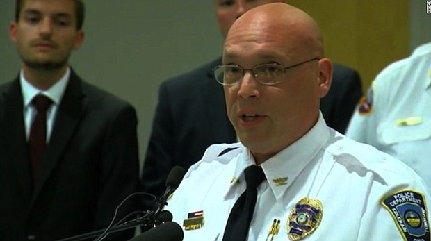 	Two gunmen opened fire at a gender reveal party at a home near Cincinnati, killing a woman and injuring eight others, police said Sunday, July 9, 2017.
