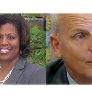 Dawn Page and Interim Superintendent Thomas Kranz)