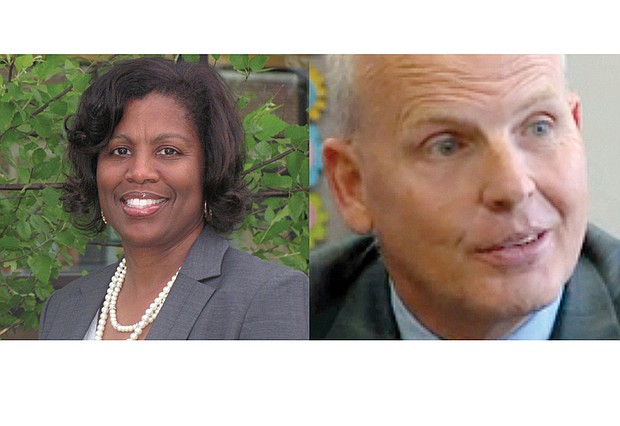 Dawn Page and Interim Superintendent Thomas Kranz)