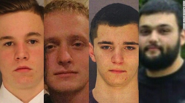 Four young men are missing in Bucks County, Pennsylvania. Jimi Patrick, 19, went missing on Wednesday. Tom Meo, 21, Mark Sturgis, 22, and Dean Finnochiaro, 18, were last seen Friday.Police are treating this as a criminal investigation.
