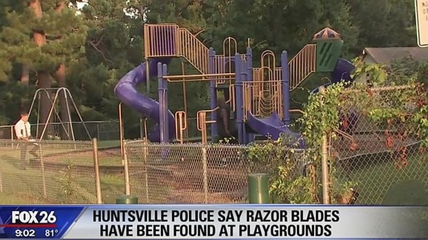 razor blades found in park
